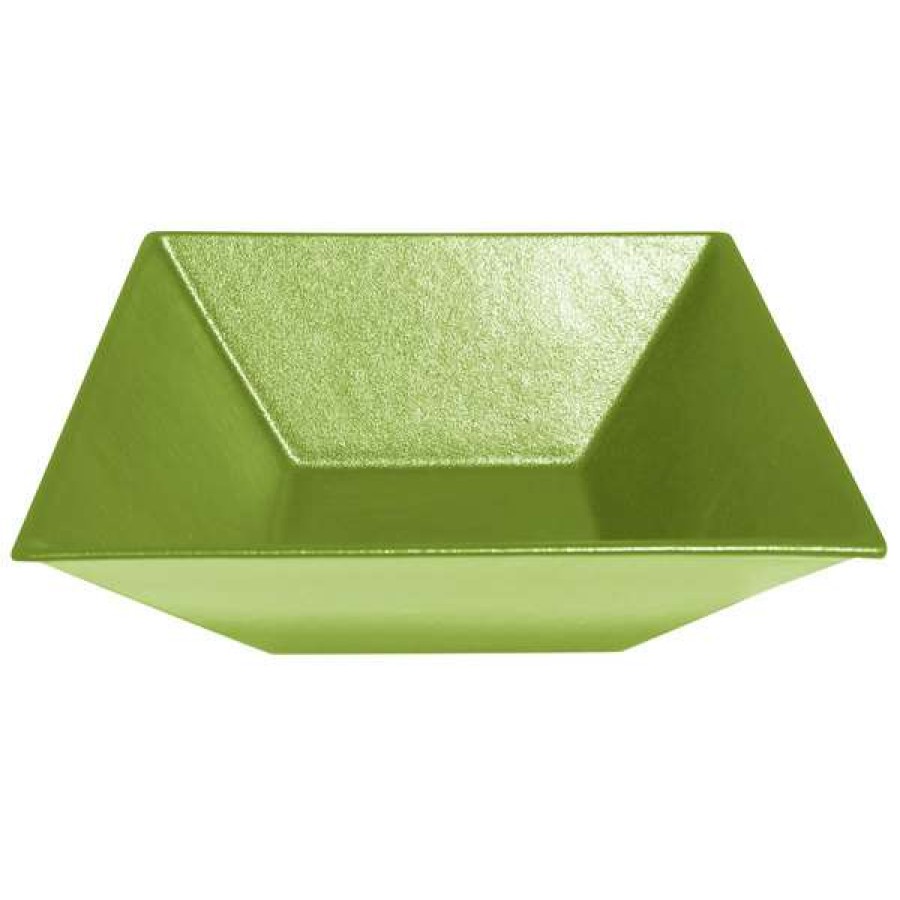 Metal Bowls * Get Enterprises G.E.T. Enterprises Bsd16-Mod-Lm Bugambilia 13.5 Qt. Smooth Mod Finish Lime Resin-Coated Aluminum Xl Deep Square Bowl