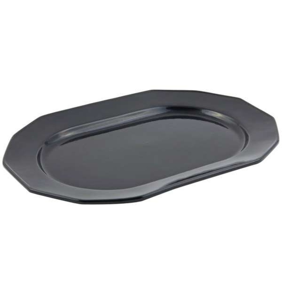 Metal Serving And Display Platters / Trays * Bon Chef 9101 20 X 14 Black Sandstone Finish Cast Aluminum Long Prism Tray