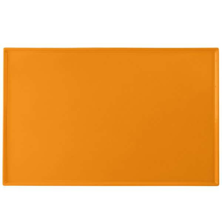 Metal Serving And Display Platters / Trays * Tablecraft Professional Bakeware Tablecraft Cw2111X 21 X 12 7/8 X 3/8 Orange Cast Aluminum Rectangular Cooling Platter