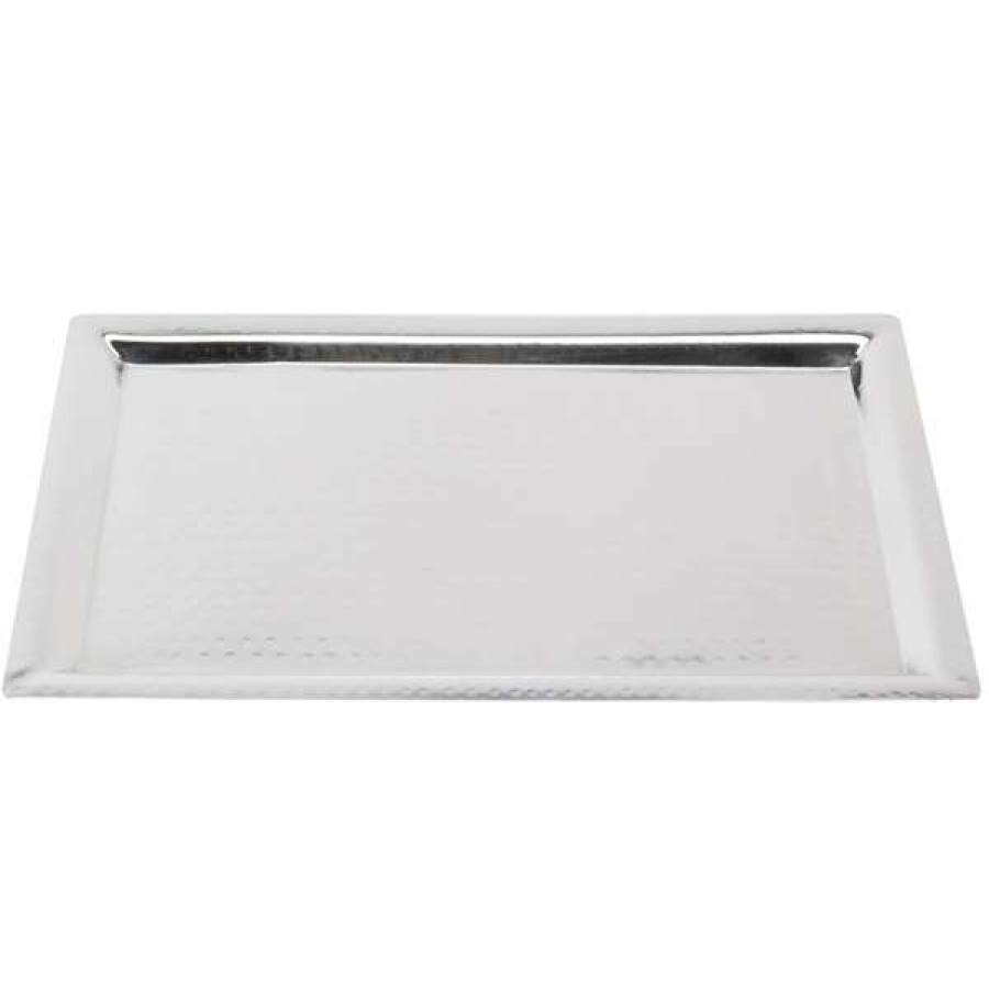 Metal Serving And Display Platters / Trays * American Metalcraft Hmrt1611 16 3/8 X 11 1/4 Rectangle Hammered Stainless Steel Tray