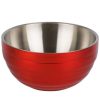 Metal Bowls * Vollrath 4659055 Double Wall Round Beehive 1.7 Qt. Serving Bowl Fire Engine Red