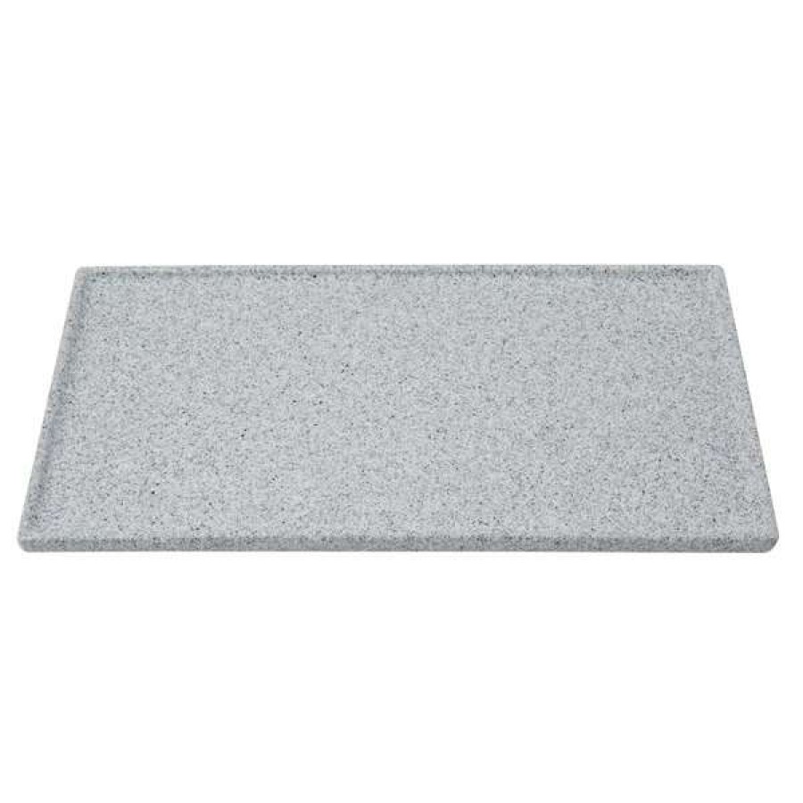 Metal Serving And Display Platters / Trays * Get Enterprises G.E.T. Enterprises Du202G Bugambilia 13 9/16 X 7 7/8 Classic Textured Finish Gray Resin-Coated Aluminum Rectangular Disc With Rim