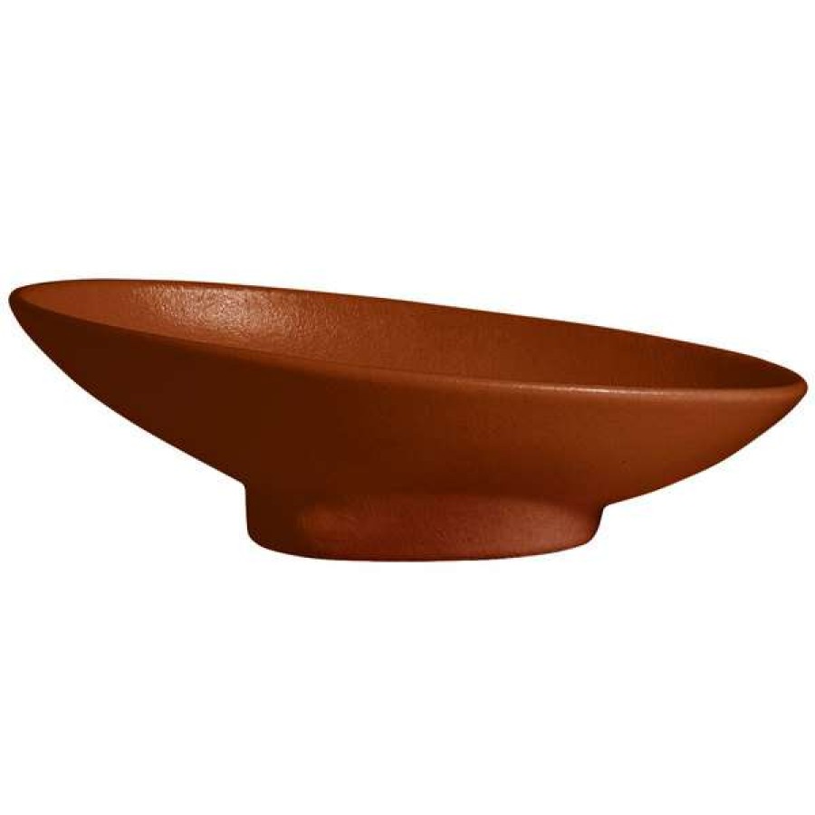 Metal Bowls * Get Enterprises G.E.T. Enterprises Bo203Br Bugambilia 23.67 Oz. Classic Textured Finish Brick Resin-Coated Aluminum Deep Medium Oval Sphere