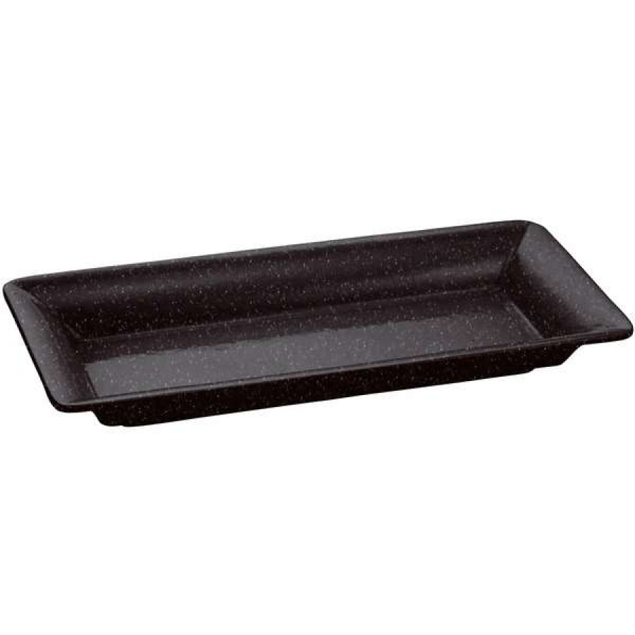 Metal Serving And Display Platters / Trays * Tablecraft Professional Bakeware Tablecraft Cw2100Mis 18 X 9 Midnight Speckle Cast Aluminum Rectangle Platter