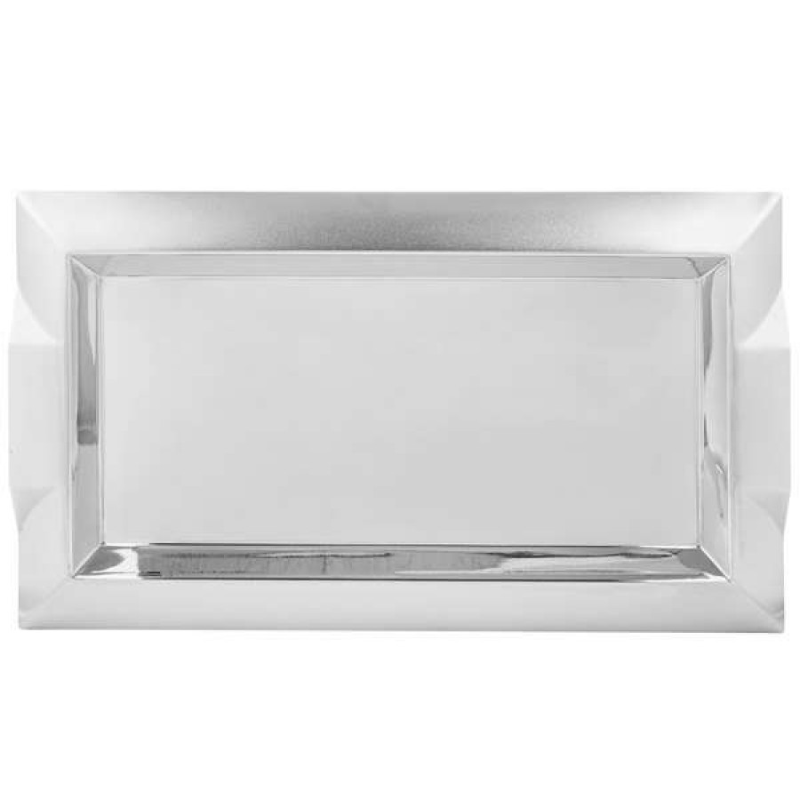 Metal Serving And Display Platters / Trays * Vollrath 82094 Rectangular Stainless Steel Serving Tray With Handles 18 X 10