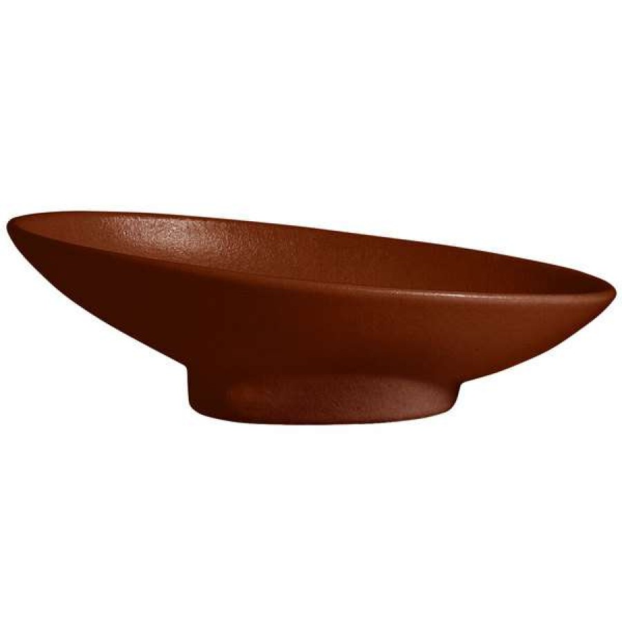 Metal Bowls * Get Enterprises G.E.T. Enterprises Bo204-Mod-Ch Bugambilia 1.4 Qt. Smooth Mod Finish Chocolate Resin-Coated Aluminum Deep Large Oval Sphere