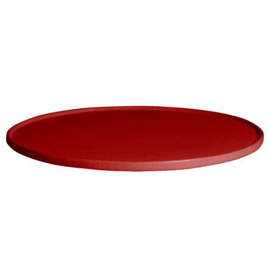 Metal Serving And Display Platters / Trays * Get Enterprises G.E.T. Enterprises Dr204-Mod-Fr Bugambilia 17 3/4 Smooth Mod Finish Fire Red Resin-Coated Aluminum Deep Large Round Disc With Rim