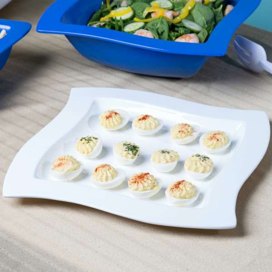 Metal Serving And Display Platters / Trays * Tablecraft Professional Bakeware Tablecraft Cw3650W 13 Square White Cast Aluminum Euro Platter