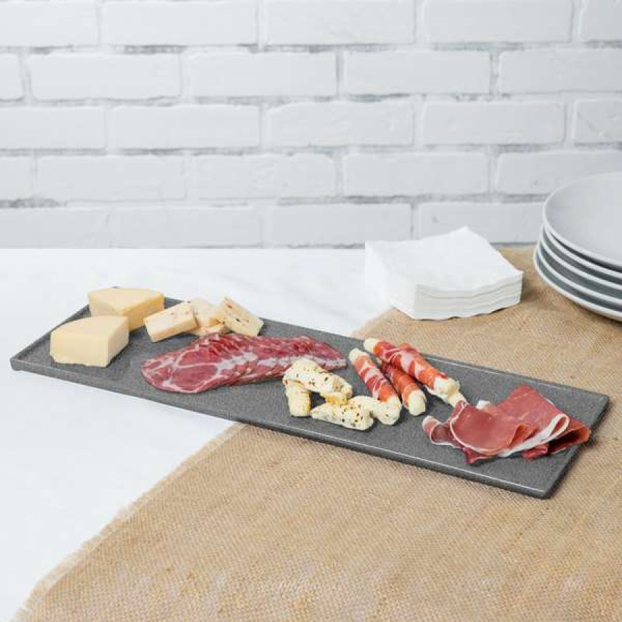 Metal Serving And Display Platters / Trays * Tablecraft Professional Bakeware Tablecraft Cw2107Gr 19 1/2 X 6 7/8 X 3/8 Granite Cast Aluminum Rectangular Cooling Platter