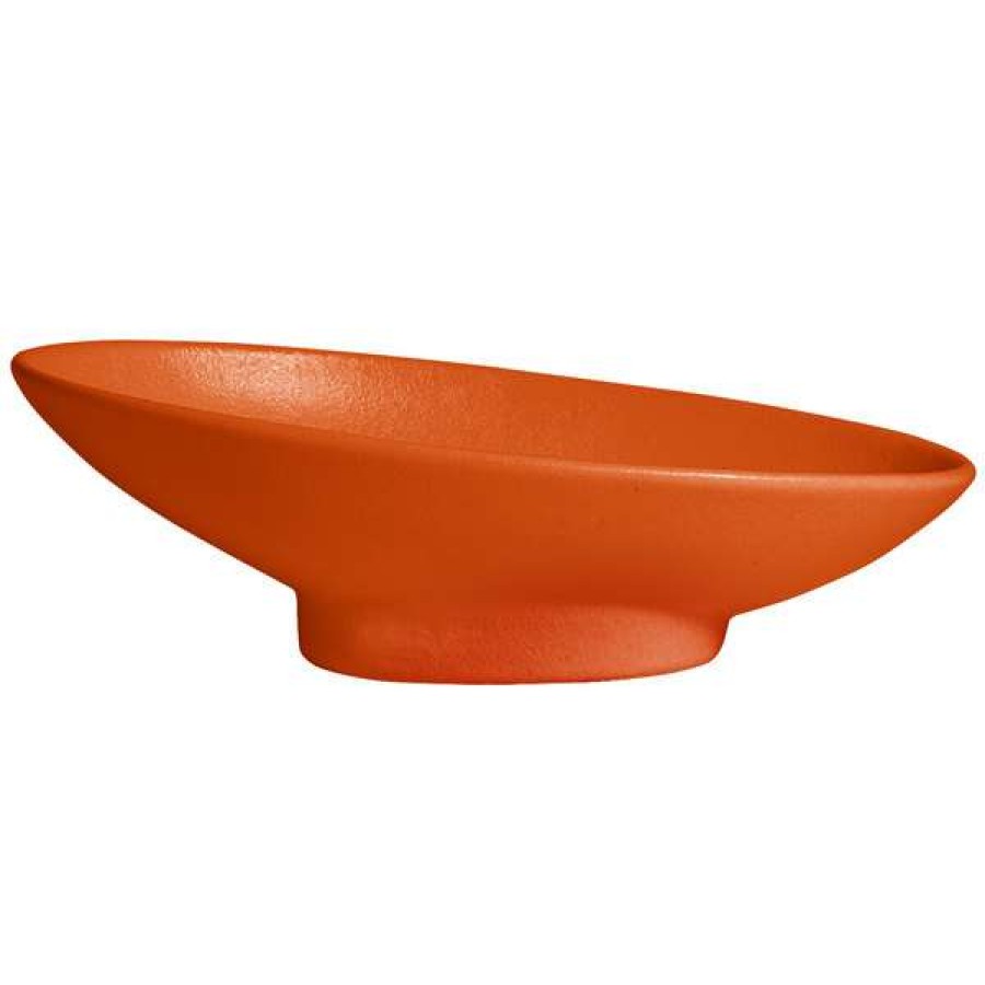 Metal Bowls * Get Enterprises G.E.T. Enterprises Bo204-Mod-Tg Bugambilia 1.4 Qt. Smooth Mod Finish Tangerine Resin-Coated Aluminum Deep Large Oval Sphere