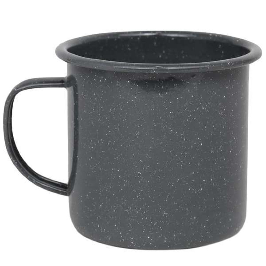 Enamelware * Crow Canyon Home K11Gry Stinson 12 Oz. Grey Speckle Enamelware Mug