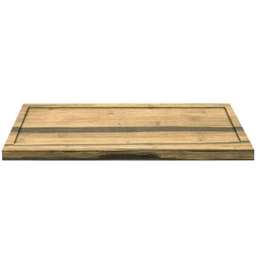 Bamboo Trays * Front Of The House Spt051Mub21 13 X 7 Reversible Crushed Bamboo Serving Board With Hand Grips 4/Case