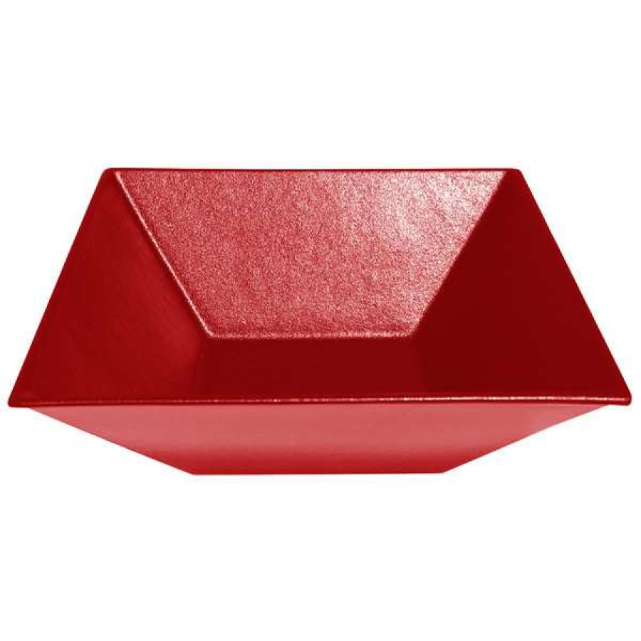 Metal Bowls * Get Enterprises G.E.T. Enterprises Bsd16Cb Bugambilia 13.5 Qt. Classic Textured Finish Cranberry Resin-Coated Aluminum Xl Deep Square Bowl