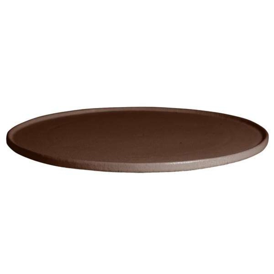 Metal Serving And Display Platters / Trays * Get Enterprises G.E.T. Enterprises Dr202-Mod-Mc Bugambilia 14 5/16 Smooth Mod Finish Mocha Resin-Coated Aluminum Small Round Disc With Rim