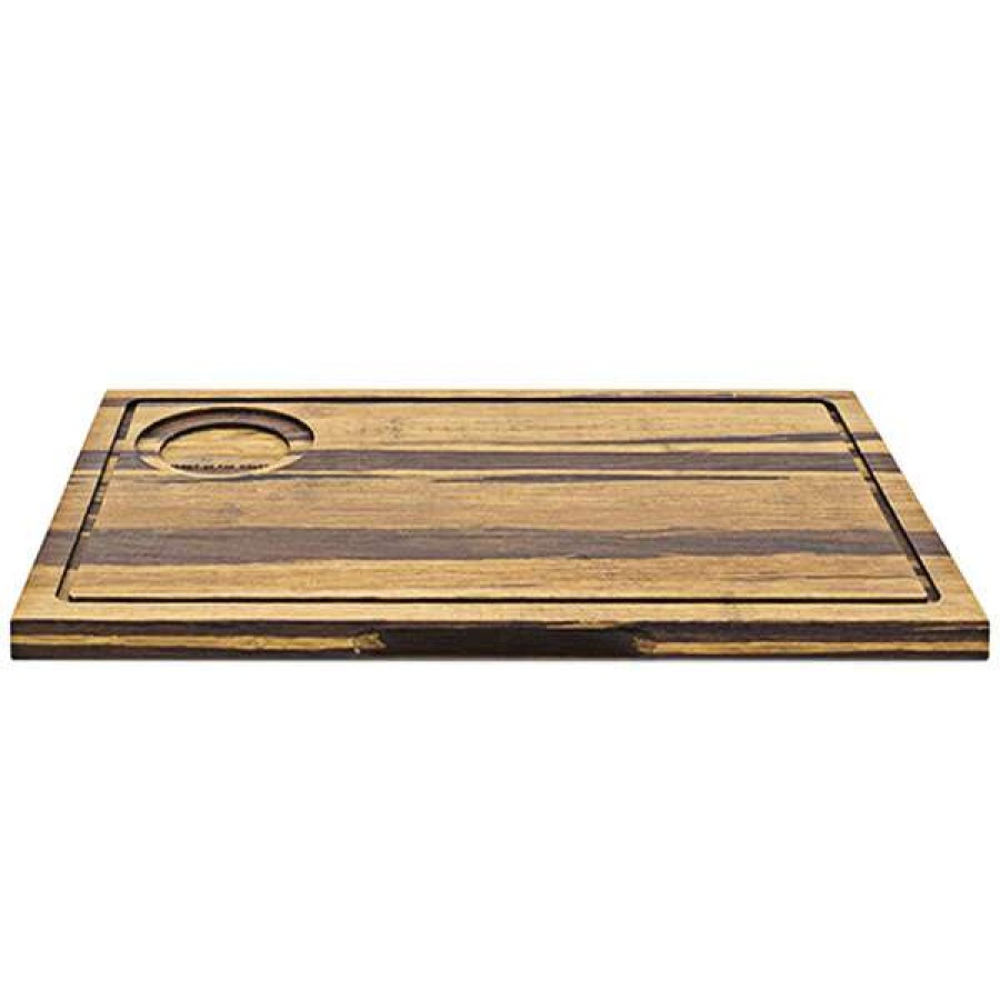 Bamboo Trays * Front Of The House Spt052Mub21 14 X 9 Reversible Crushed Bamboo Serving Board With Hand Grips 4/Case