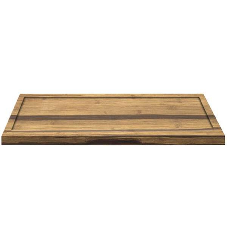 Bamboo Trays * Front Of The House Spt052Mub21 14 X 9 Reversible Crushed Bamboo Serving Board With Hand Grips 4/Case