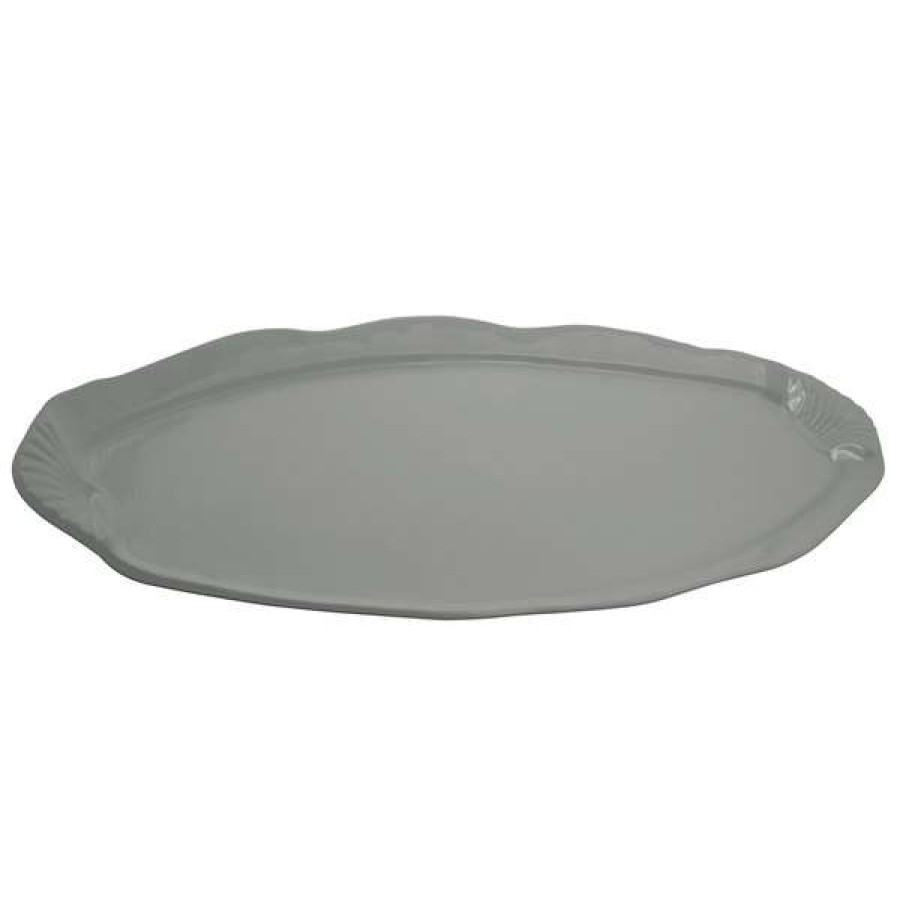 Metal Serving And Display Platters / Trays * Bon Chef 2065 28 X 12 Platinum Gray Sandstone Finish Cast Aluminum Shell And Fish Platter