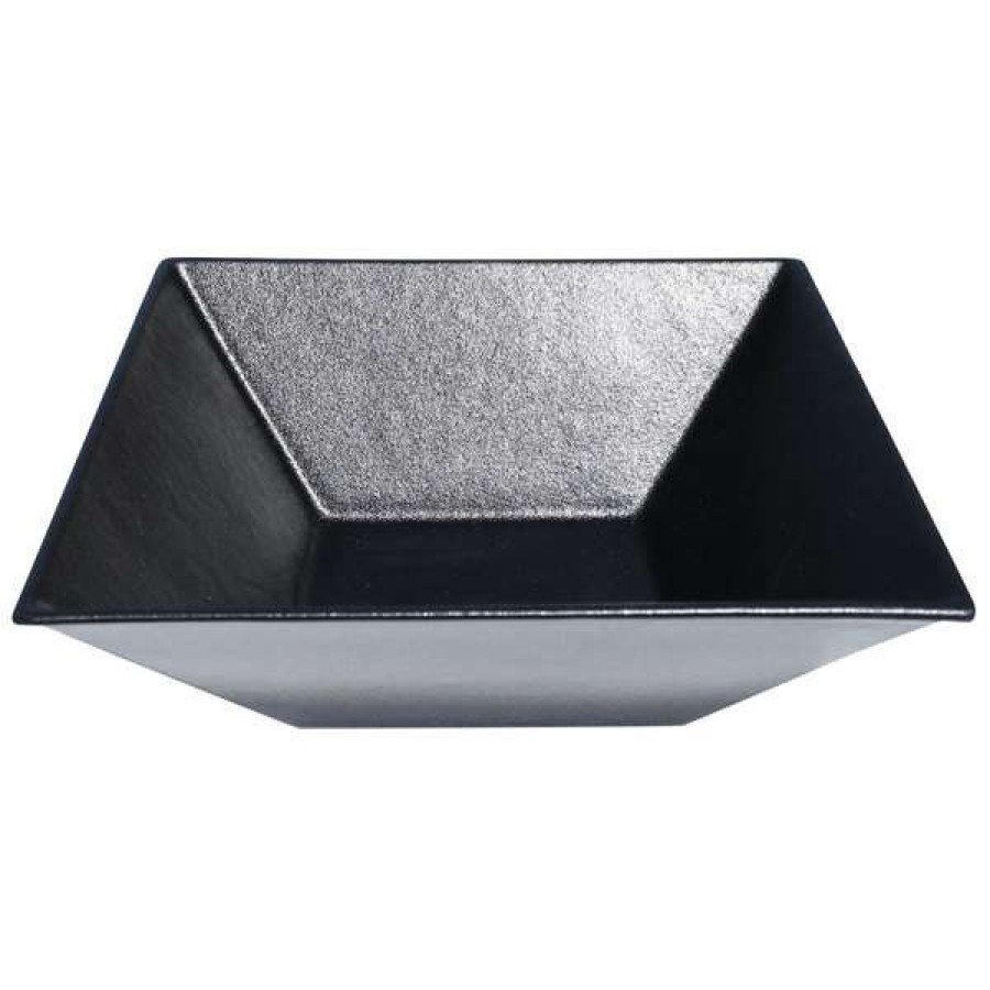 Metal Bowls * Get Enterprises G.E.T. Enterprises Bsd16-Mod-Bb Bugambilia 13.5 Qt. Smooth Mod Finish Black Resin-Coated Aluminum Xl Deep Square Bowl