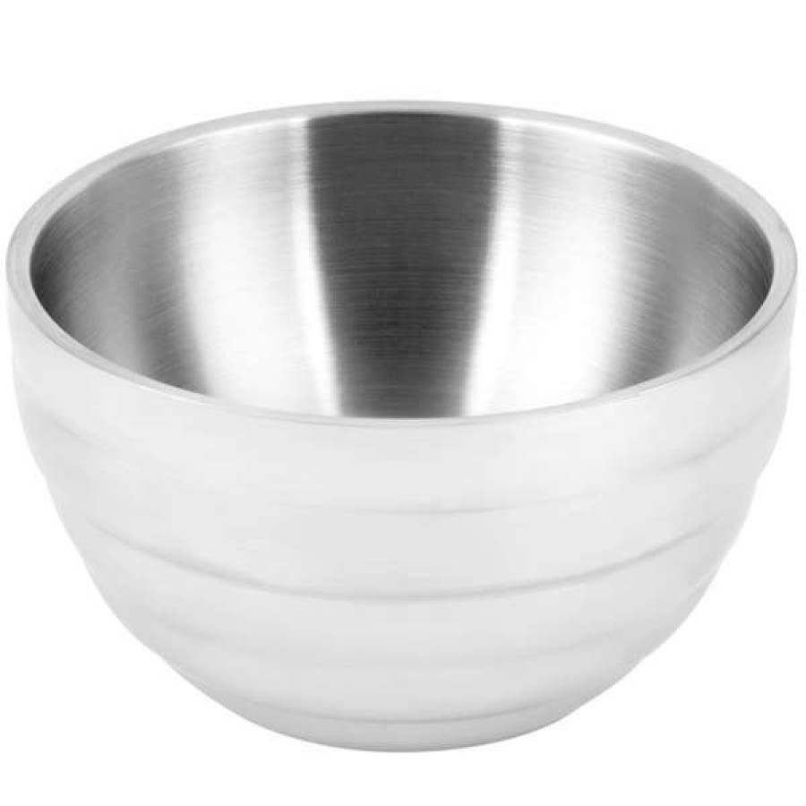 Metal Bowls * Vollrath 4659050 Double Wall Round Beehive 1.7 Qt. Serving Bowl Pearl White