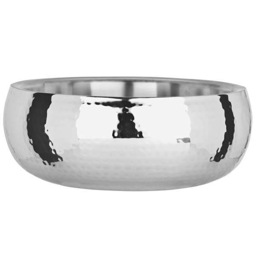 Metal Bowls * World Tableware 6709 Sonoran 150 Oz. Hammered Stainless Steel Double Wall Bowl