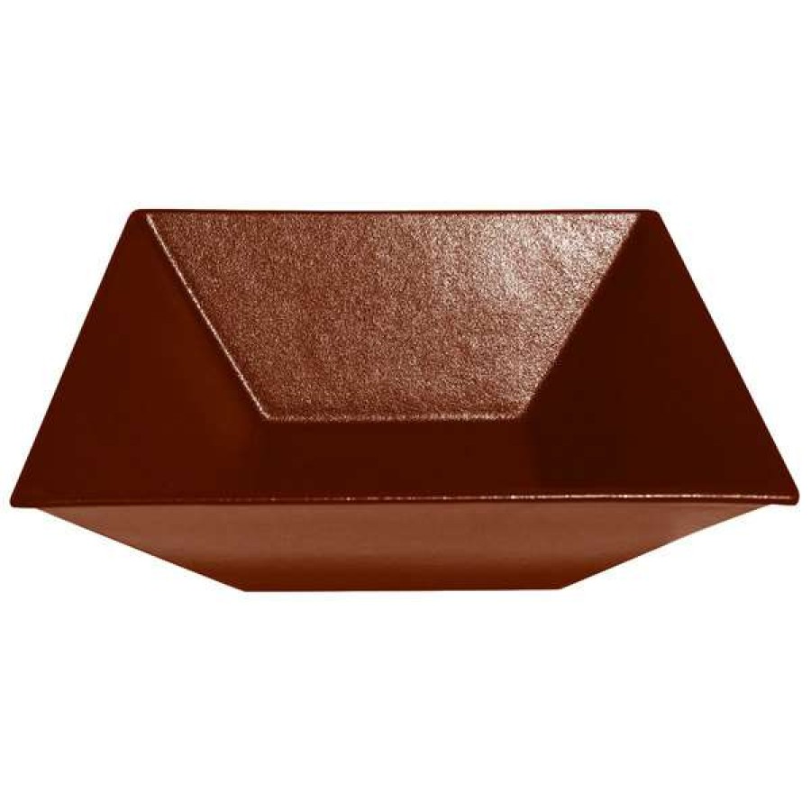 Metal Bowls * Get Enterprises G.E.T. Enterprises Bsd16-Mod-Ch Bugambilia 13.5 Qt. Smooth Mod Finish Chocolate Resin-Coated Aluminum Xl Deep Square Bowl