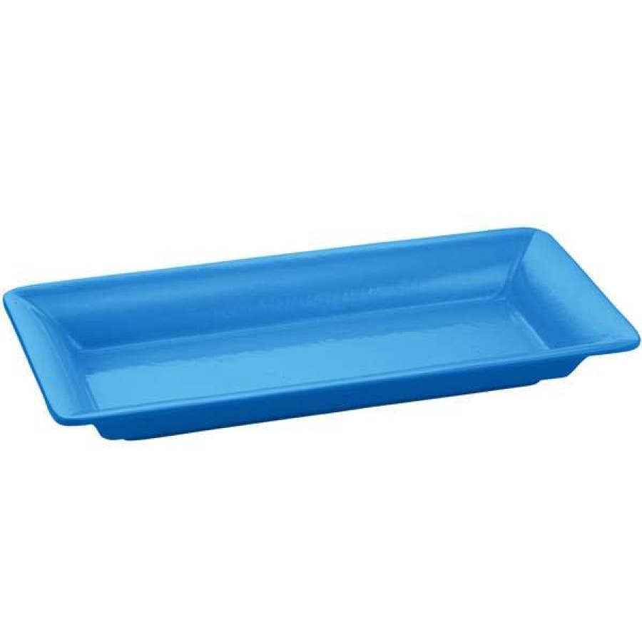 Metal Serving And Display Platters / Trays * Tablecraft Professional Bakeware Tablecraft Cw2100Sbl Sky Blue 18 X 9 Cast Aluminum Small Rectangle Platter