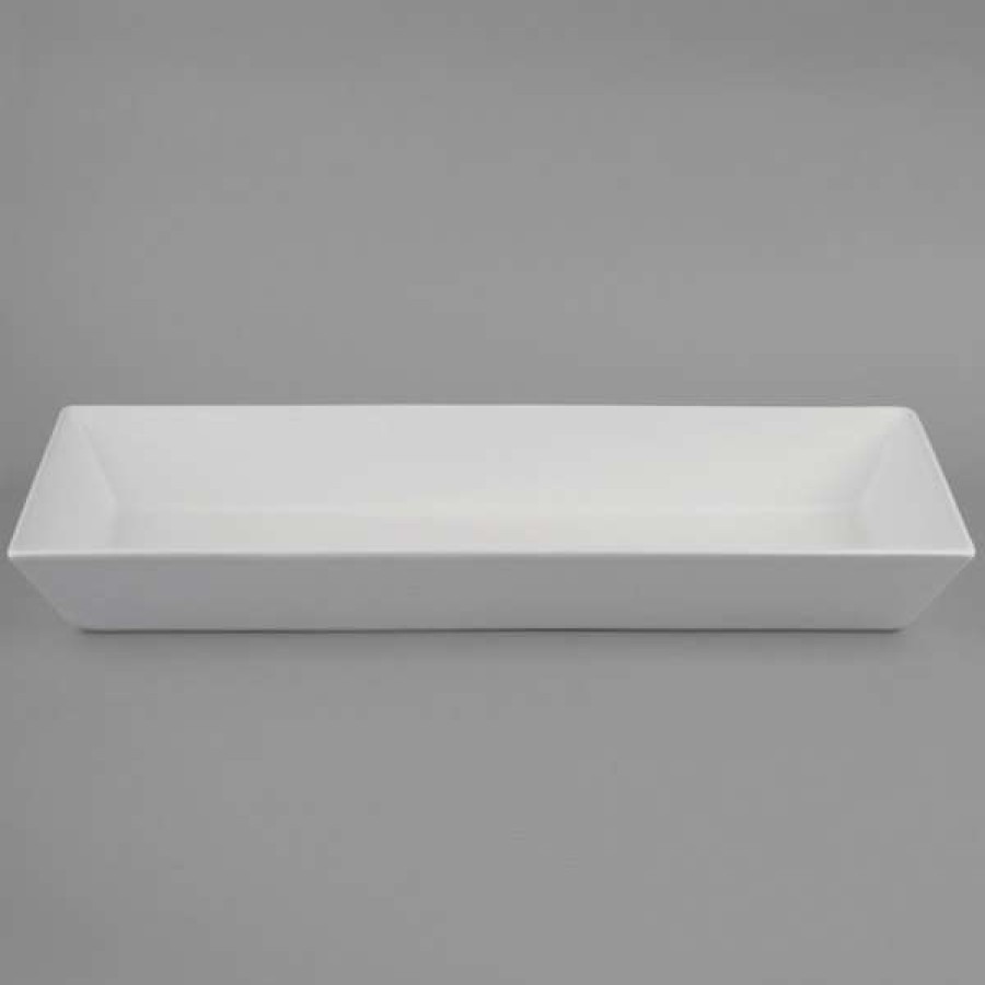 Metal Serving And Display Platters / Trays * Get Enterprises G.E.T. Enterprises Bud14Ww Bugambilia 25 9/16 X 10 3/8 Classic Textured Finish White Resin-Coated Aluminum Deep Rectangular Platter