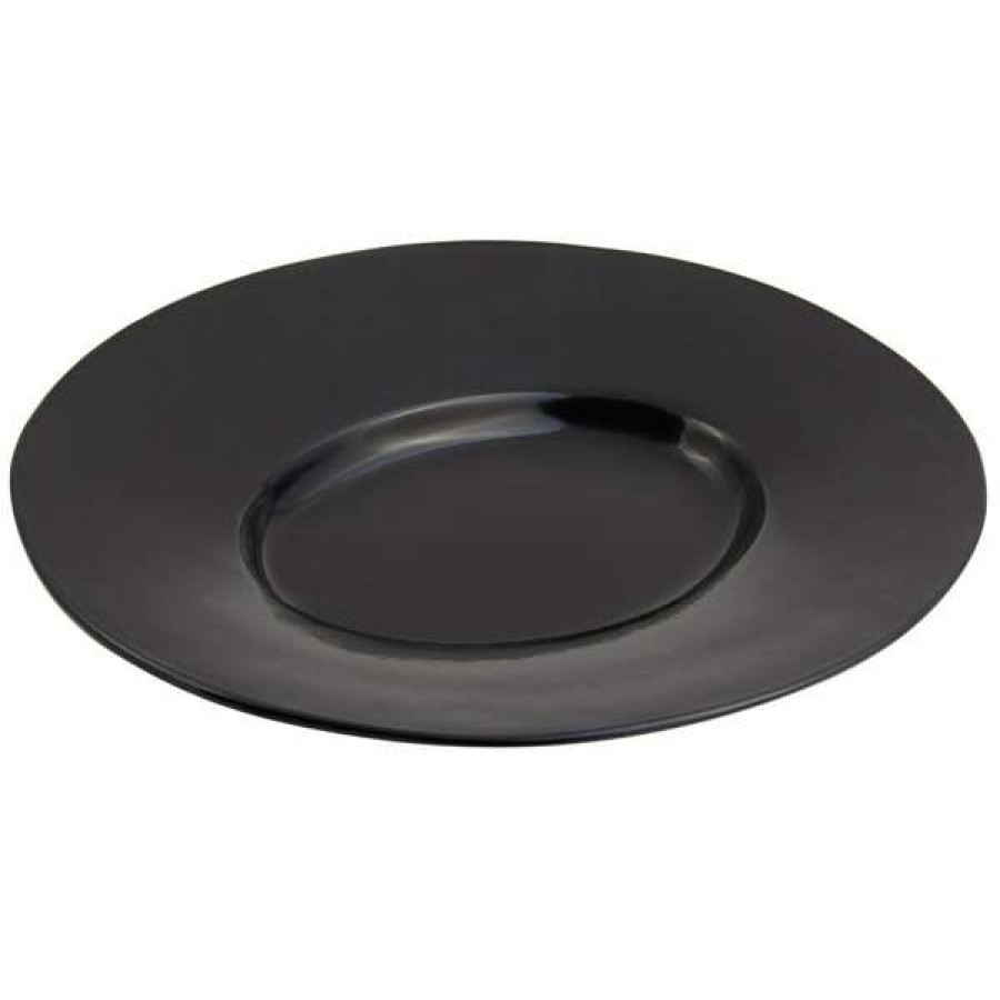 Metal Serving And Display Platters / Trays * Bon Chef 2090 19 X 16 Black Sandstone Finish Cast Aluminum Wide Rim Platter