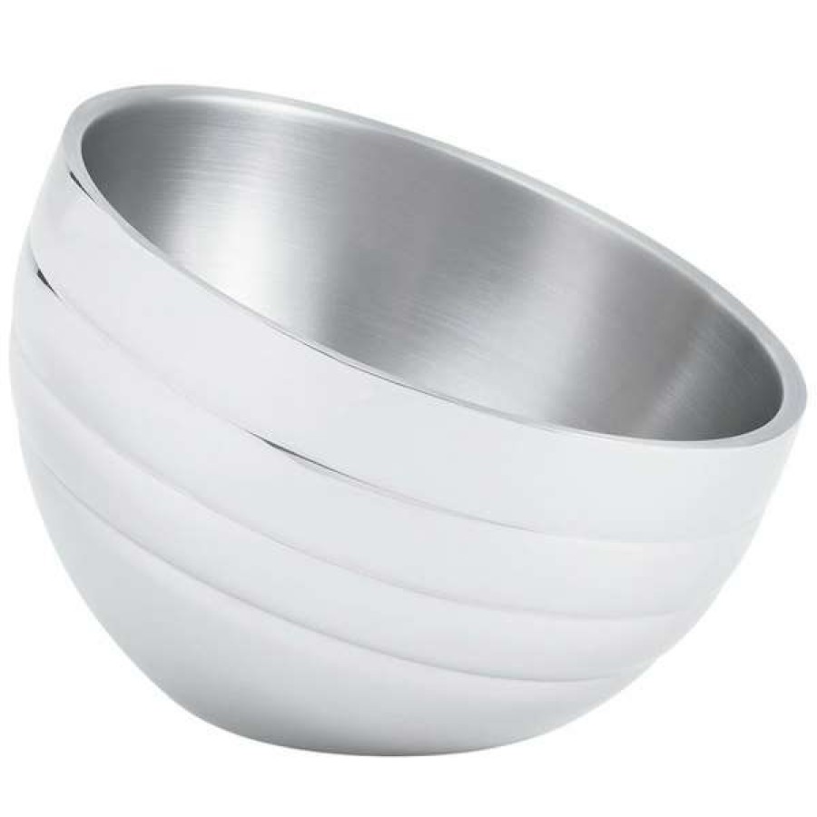 Metal Bowls * Vollrath 46586 Double Wall Round Angled Beehive 3.7 Qt. Serving Bowl