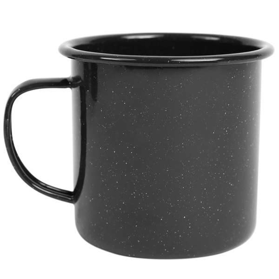 Enamelware * Crow Canyon Home K11Bla Stinson 12 Oz. Black Speckle Enamelware Mug