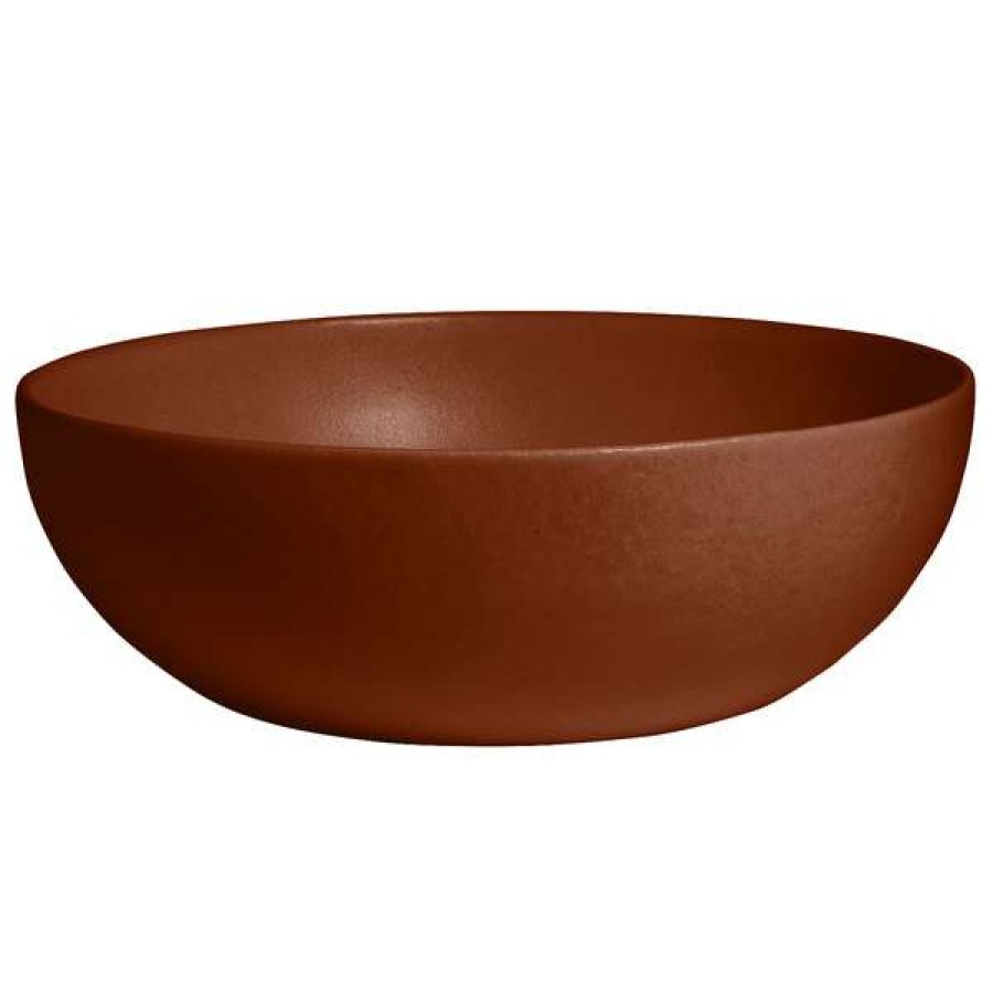 Metal Bowls * Get Enterprises G.E.T. Enterprises Brd18-Mod-Ch Bugambilia 15.9 Qt. Smooth Mod Finish Chocolate Resin-Coated Aluminum Extra Large Deep Round Bowl