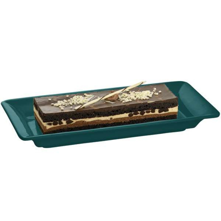 Metal Serving And Display Platters / Trays * Tablecraft Professional Bakeware Tablecraft Cw2100Hgn Hunter Green 18 X 9 Cast Aluminum Small Rectangle Platter