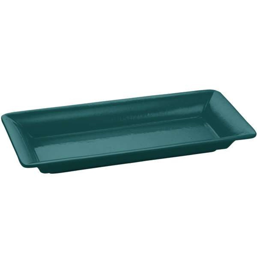 Metal Serving And Display Platters / Trays * Tablecraft Professional Bakeware Tablecraft Cw2100Hgn Hunter Green 18 X 9 Cast Aluminum Small Rectangle Platter