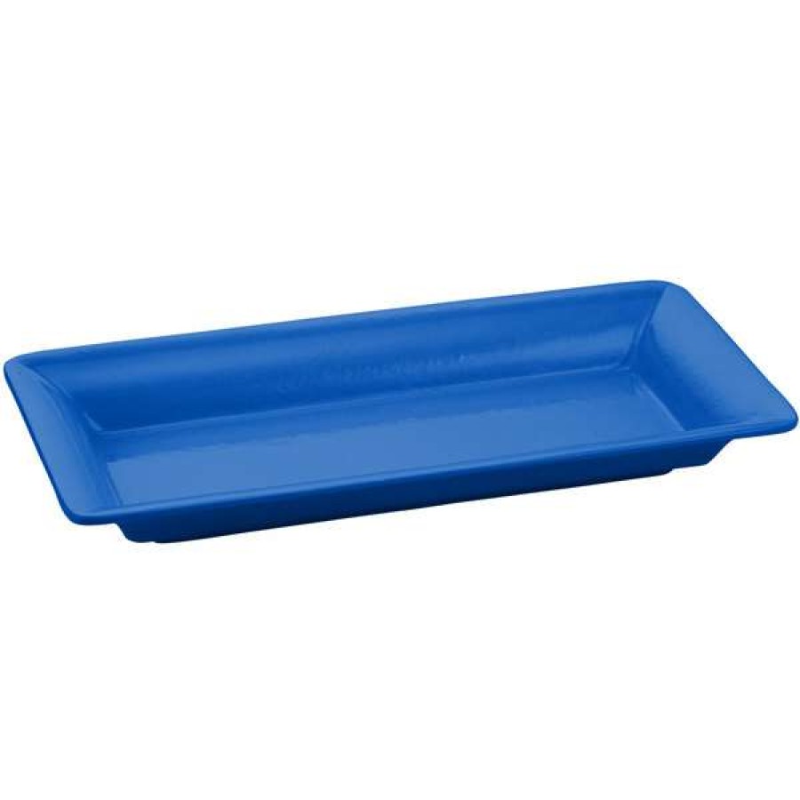 Metal Serving And Display Platters / Trays * Tablecraft Professional Bakeware Tablecraft Cw2100Cbl Blue 18 X 9 Cast Aluminum Small Rectangle Platter