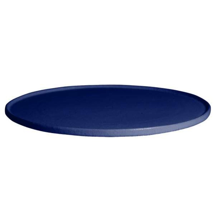 Metal Serving And Display Platters / Trays * Get Enterprises G.E.T. Enterprises Dr204Pc Bugambilia 17 3/4 Classic Textured Finish Pacific Blue Resin-Coated Aluminum Deep Large Round Disc With Rim