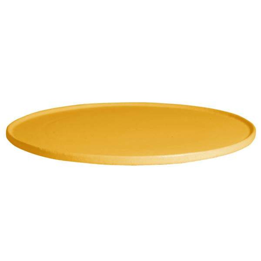 Metal Serving And Display Platters / Trays * Get Enterprises G.E.T. Enterprises Dr201Yw Bugambilia 12 3/16 Classic Textured Finish Yellow Resin-Coated Aluminum Deep Xs Round Disc With Rim