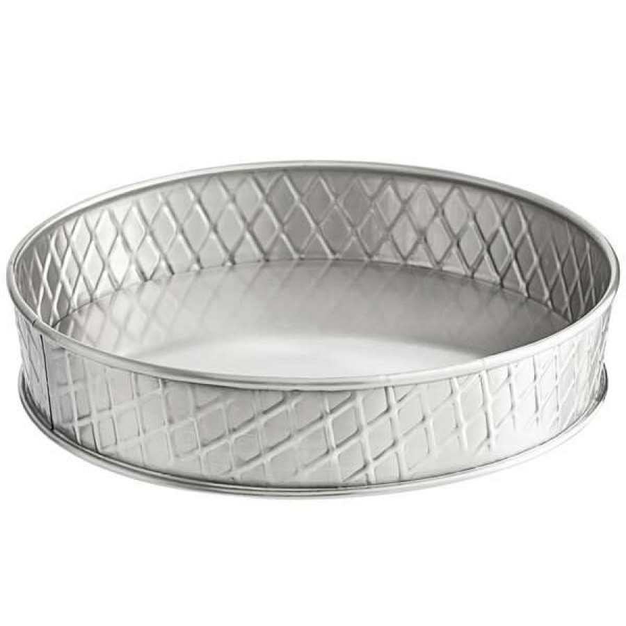 Metal Serving And Display Platters / Trays * Tablecraft 10034 Lattice 8 1/8 Round Stainless Steel Platter