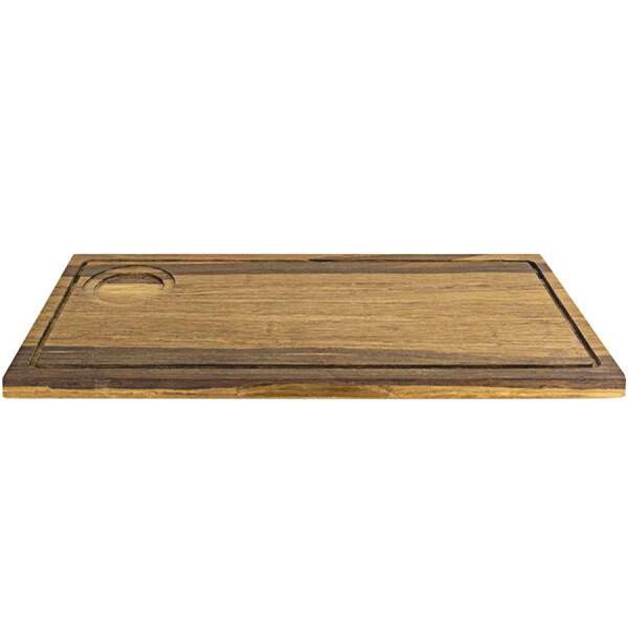 Bamboo Trays * Front Of The House Spt053Mub21 17 X 8 Reversible Crushed Bamboo Serving Board With Hand Grips 4/Case