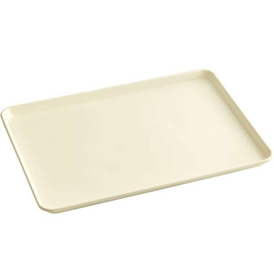 Metal Serving And Display Platters / Trays * Baker'S Mark Full Size 18 Gauge Non-Stick 18 X 26 Ivory Wire In Rim Aluminum Bun / Sheet Pan / Tray