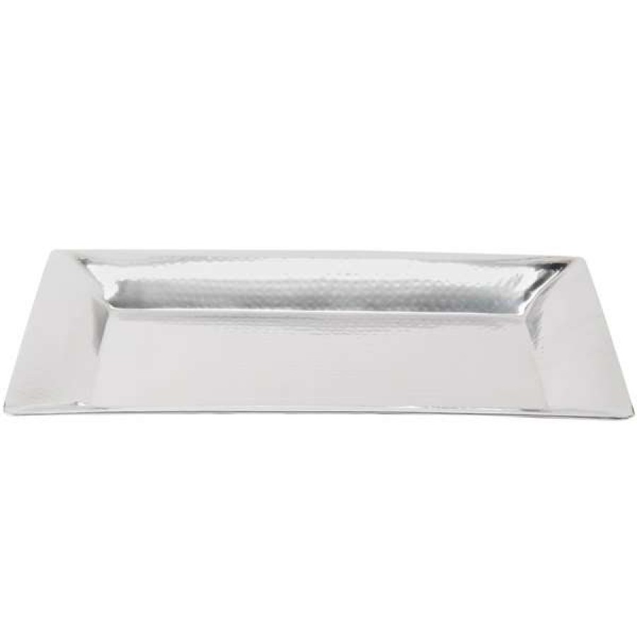 Metal Serving And Display Platters / Trays * American Metalcraft Hmrt1322 22 X 13 Rectangle Hammered Stainless Steel Tray