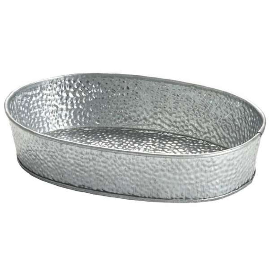 Metal Serving And Display Platters / Trays * Tablecraft Gp96 9 1/2 X 6 Oval Galvanized Steel Diner Platter