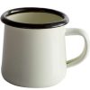 Enamelware * Tablecraft 80008 Enamelware 6 Oz. Black And White Rolled Rim Mug