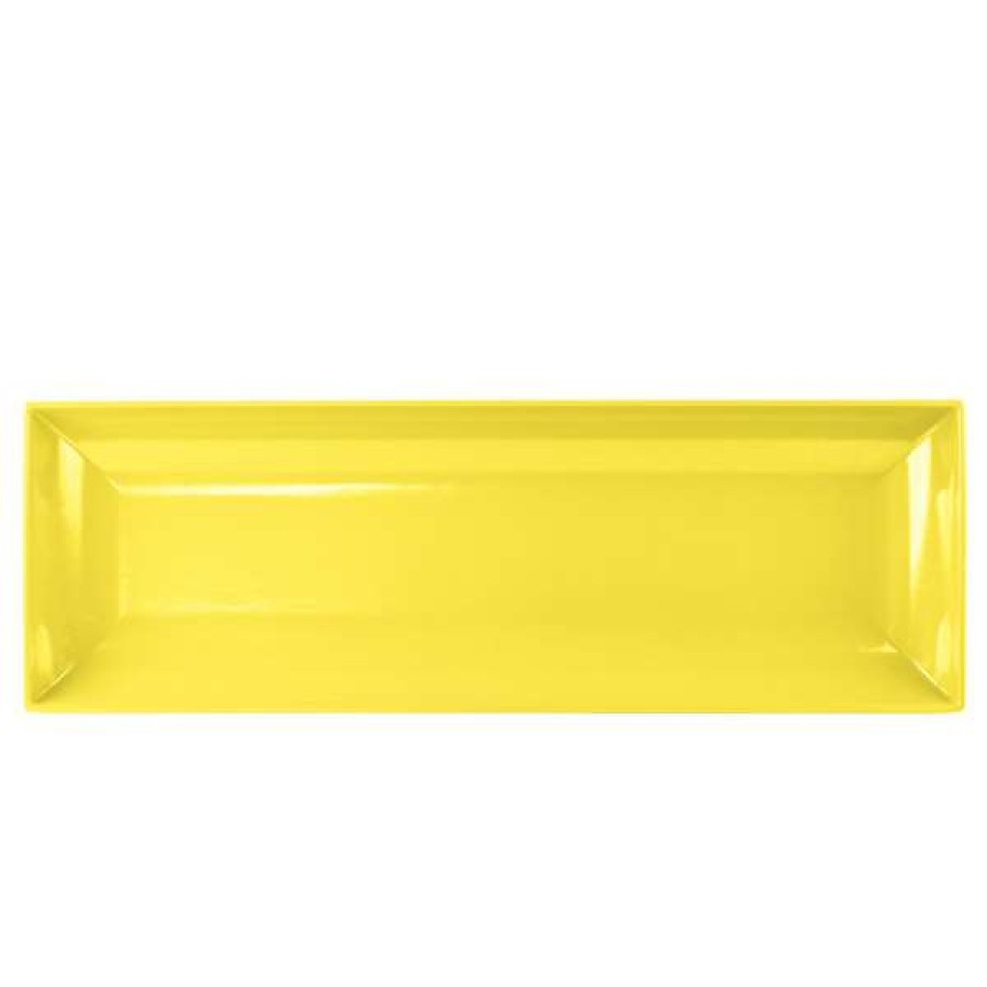 Metal Serving And Display Platters / Trays * Tablecraft Professional Bakeware Tablecraft Cw11047Y 25 X 8 X 2 1/2 Yellow Cast Aluminum Flared Rectangular Platter