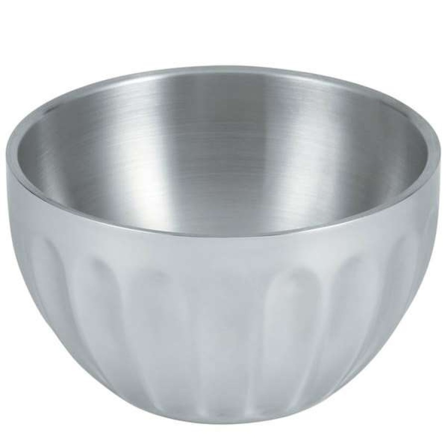 Metal Bowls * Vollrath 47686 Fluted Double Wall Round 1.7 Qt. Serving Bowl