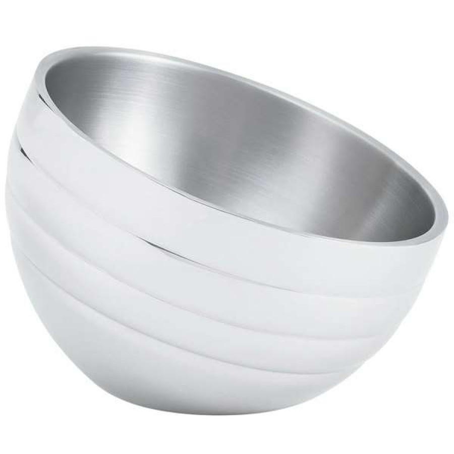 Metal Bowls * Vollrath 46585 Double Wall Round Angled Beehive 1.9 Qt. Serving Bowl