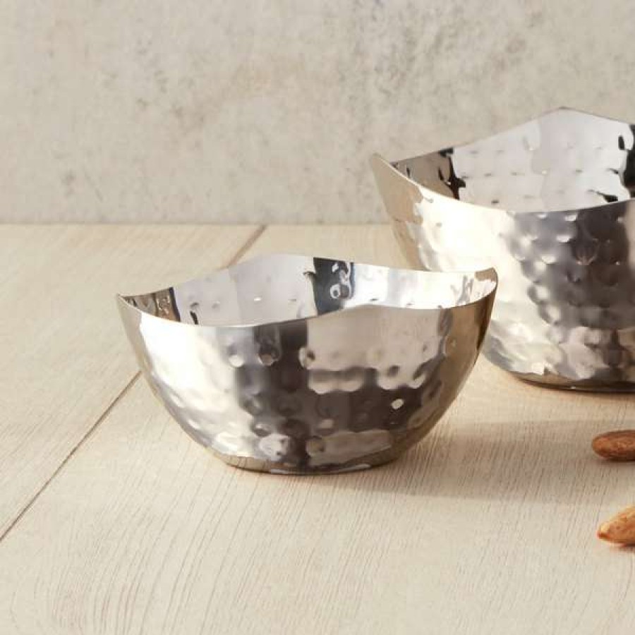 Metal Bowls * American Metalcraft Sbh400 5.5 Oz. Round Hammered Stainless Steel Snack Bowl / Sauce Cup