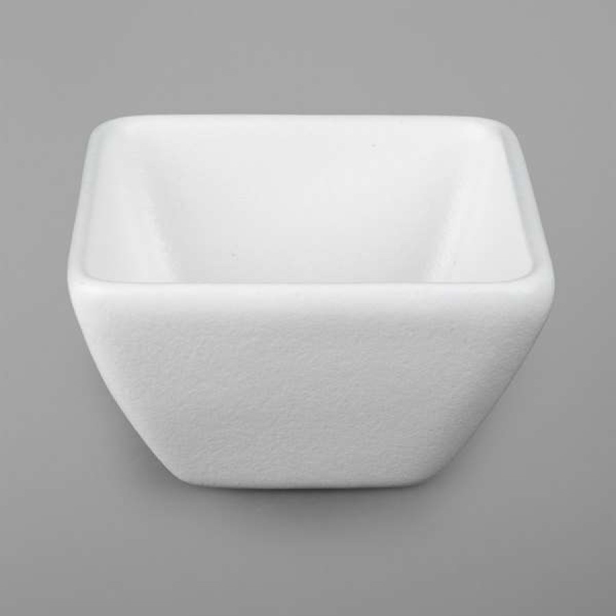 Metal Bowls * Get Enterprises G.E.T. Enterprises Bsd22Ww Bugambilia 1.2 Qt. Classic Textured Finish White Resin-Coated Aluminum Square China Bowl