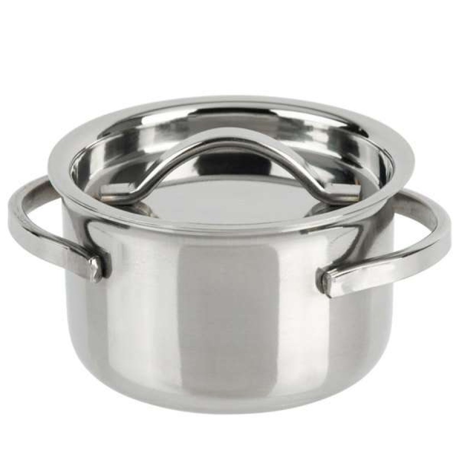 Metal Bowls * American Metalcraft Mpl4 4 Oz. Mini Stainless Steel Pot And Lid