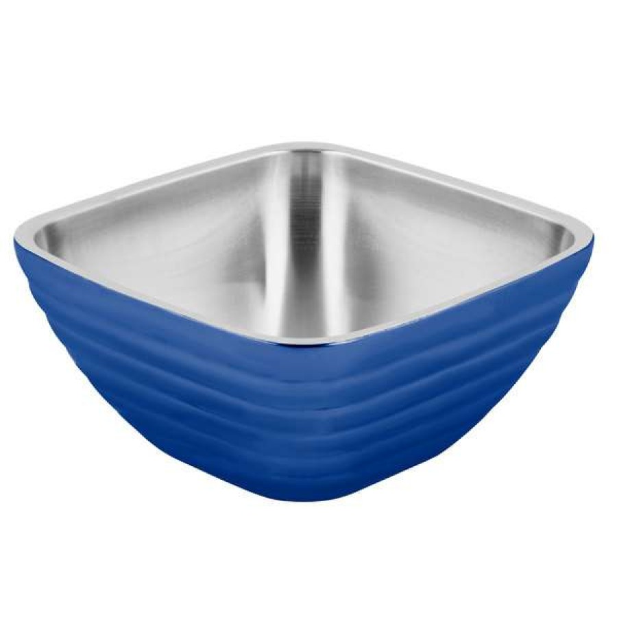 Metal Bowls * Vollrath 4763225 Double Wall Square Beehive 1.8 Qt. Serving Bowl Cobalt Blue