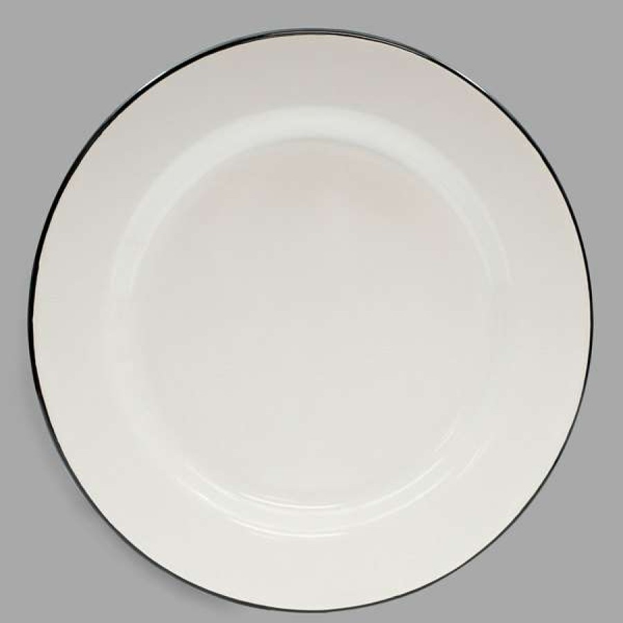 Enamelware * Tablecraft 80019 Enamelware 10 Black And White Plate